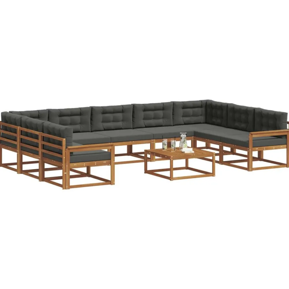 vidaXL Conjuntos De Muebles-Conjunto de sofás de exterior 10 pcs