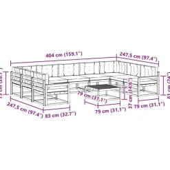 vidaXL Conjuntos De Muebles-Conjunto de sofás de exterior 10 pcs