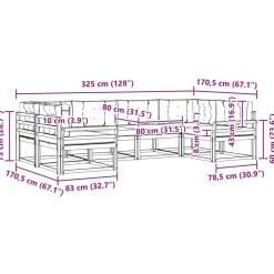 vidaXL Conjunto de sofás de exterior 6 pcs Natural y antracita Discount