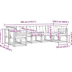 vidaXL Conjuntos De Muebles-Conjunto de sofás de exterior 7 pcs Gris Natural y Claro
