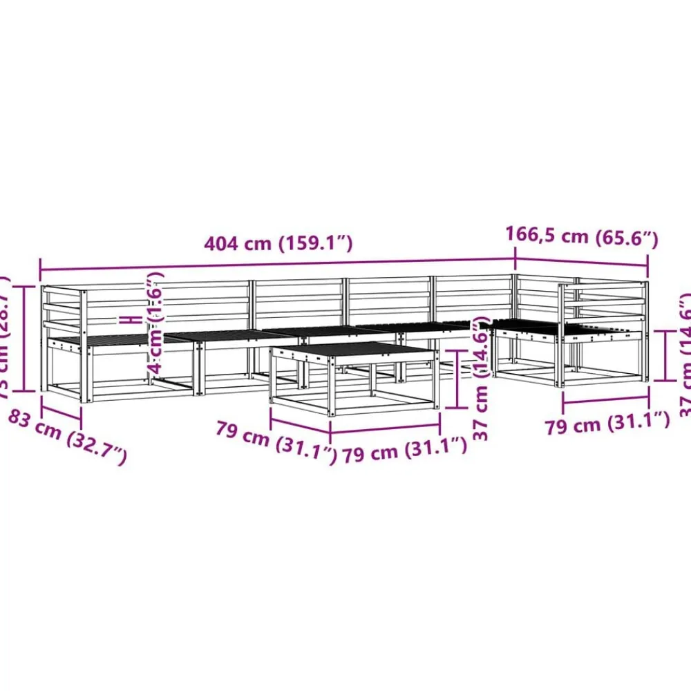 vidaXL Conjuntos De Muebles-Conjunto de sofás de exterior 7 pcs
