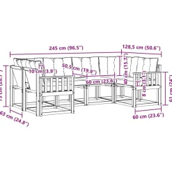 vidaXL Conjunto de sofás de exterior con cojín 6 pcs Natural y beige Online