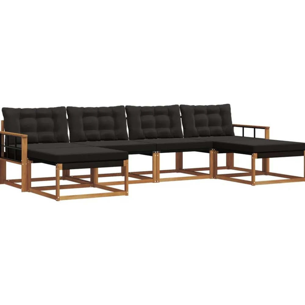 vidaXL Conjuntos De Muebles-Conjunto de sofás de exterior con cojín 6 pcs