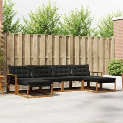 vidaXL Conjuntos De Muebles-Conjunto de sofás de exterior con cojín 6 pcs