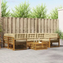 vidaXL Conjuntos De Muebles-Conjunto de sofás de exterior con cojín 7 pcs
