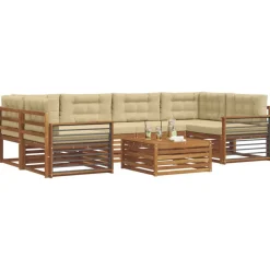 vidaXL Conjuntos De Muebles-Conjunto de sofás de exterior con cojín 7 pcs