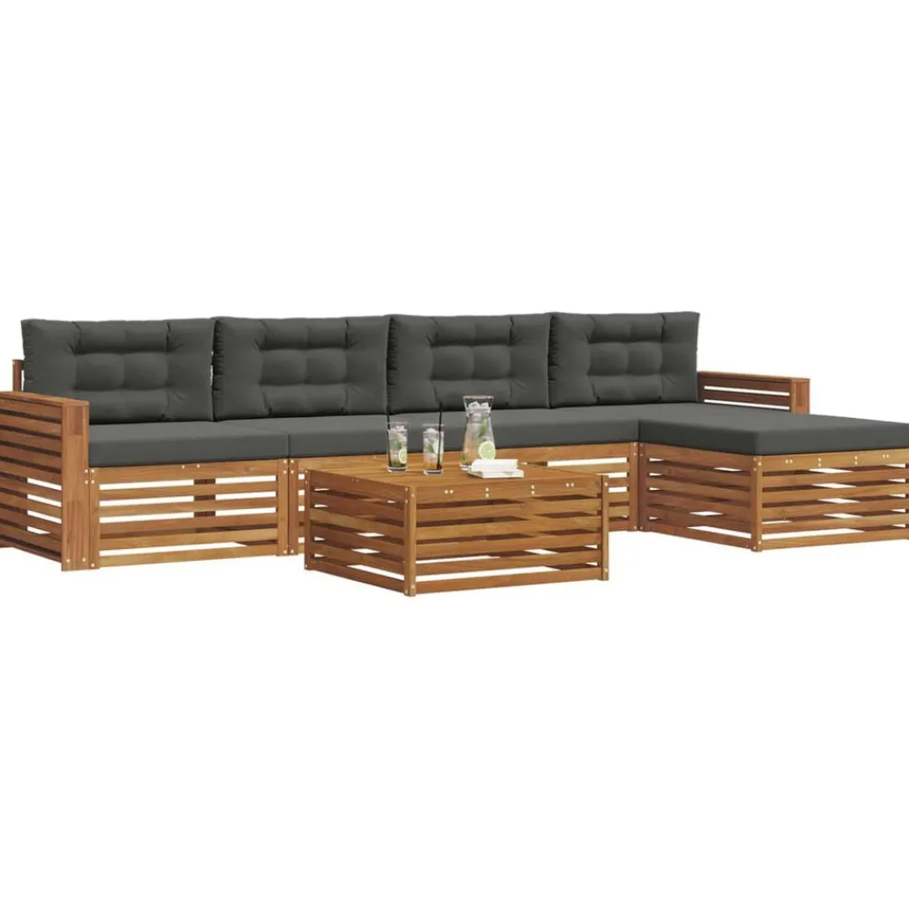 vidaXL Conjuntos De Muebles-Conjunto de sofás de exterior 6 pcs