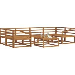 vidaXL Conjunto de sofás de exterior 7 pcs Natural Clearance