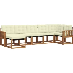 vidaXL Conjuntos De Muebles-Conjunto de sofás de exterior con cojín 7 pcs