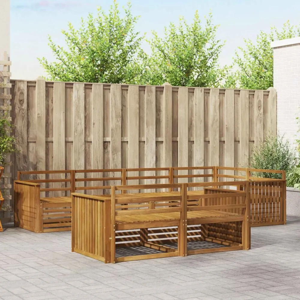 vidaXL Conjuntos De Muebles-Conjunto de sofás de exterior 7 pcs