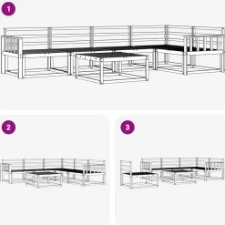 vidaXL Conjunto de sofás de exterior 6 pcs Natural Clearance