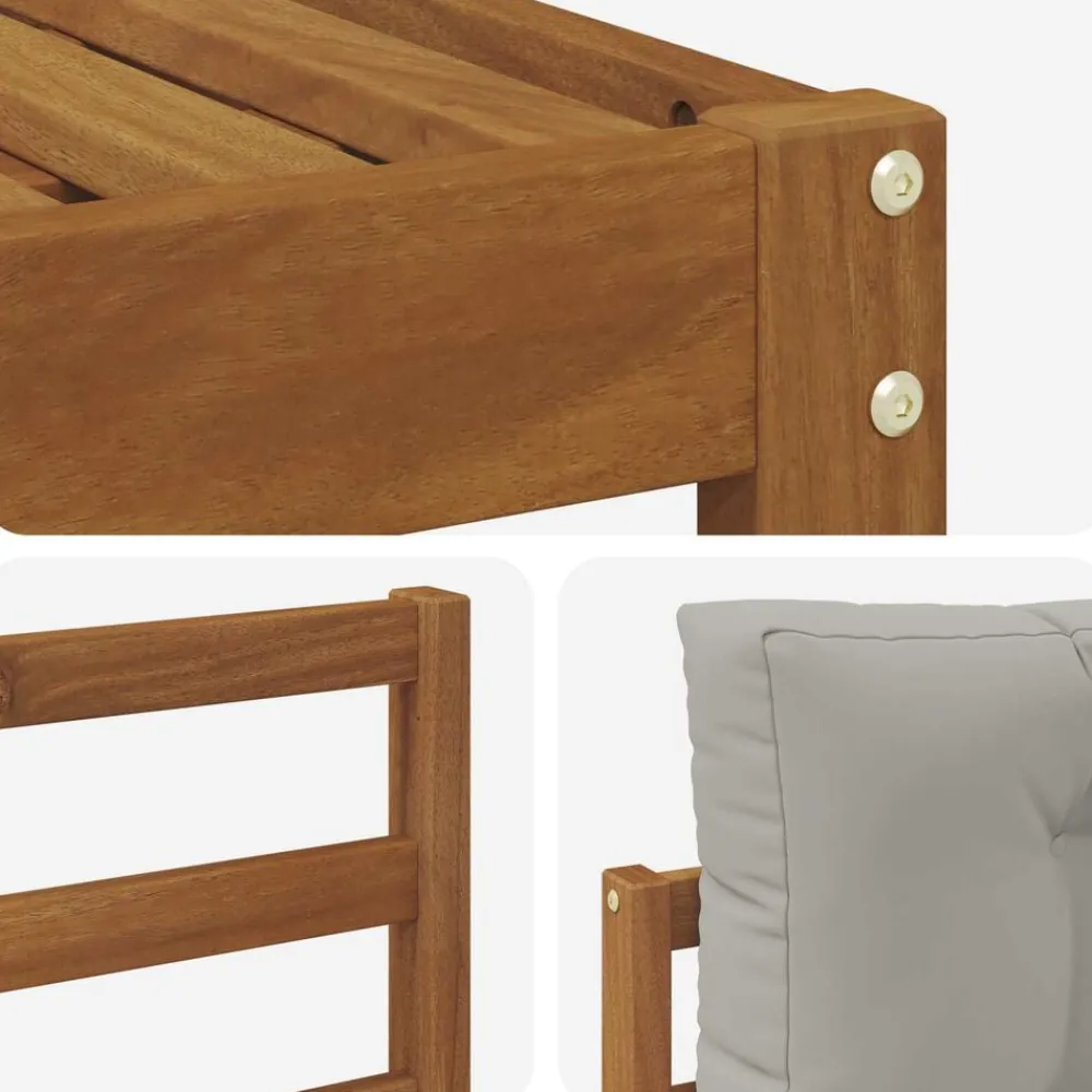 vidaXL Conjuntos De Muebles-Conjunto de sofás de exterior 10 pcs Gris Natural y Claro