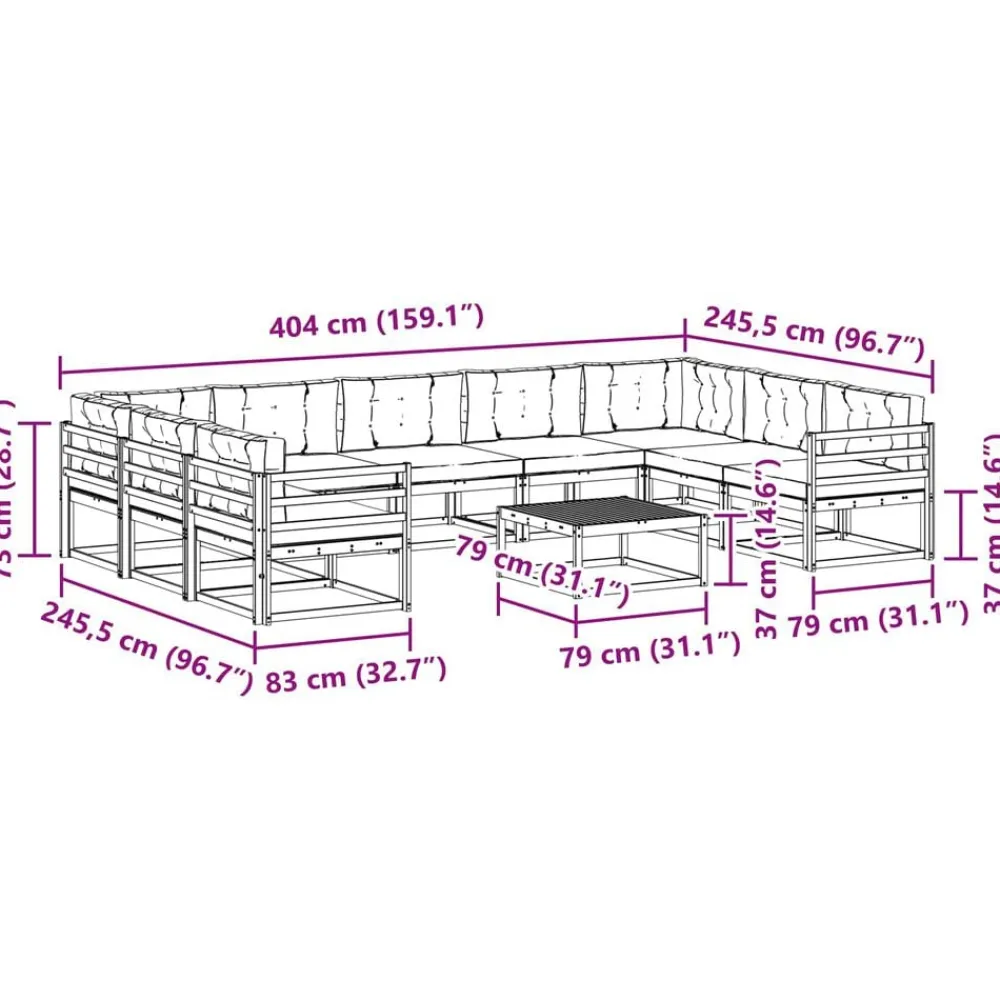 vidaXL Conjuntos De Muebles-Conjunto de sofás de exterior 10 pcs Gris Natural y Claro