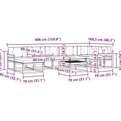 vidaXL Conjuntos De Muebles-Conjunto de sofás de exterior 8 pcs Gris Natural y Claro
