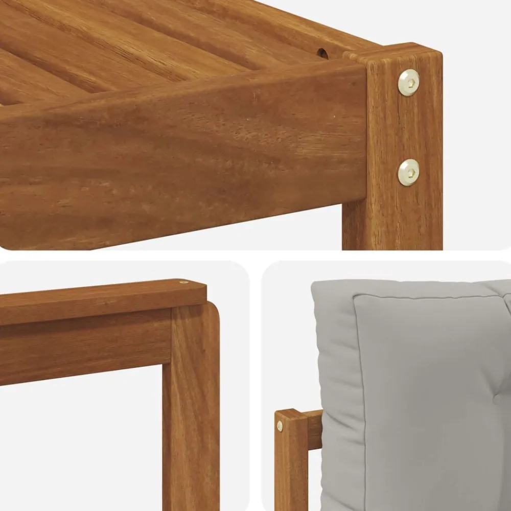 vidaXL Conjuntos De Muebles-Conjunto de sofás de exterior 8 pcs Gris Natural y Claro