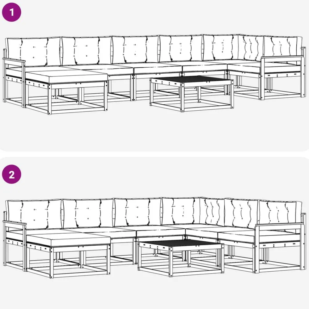 vidaXL Conjuntos De Muebles-Conjunto de sofás de exterior 8 pcs Gris Natural y Claro