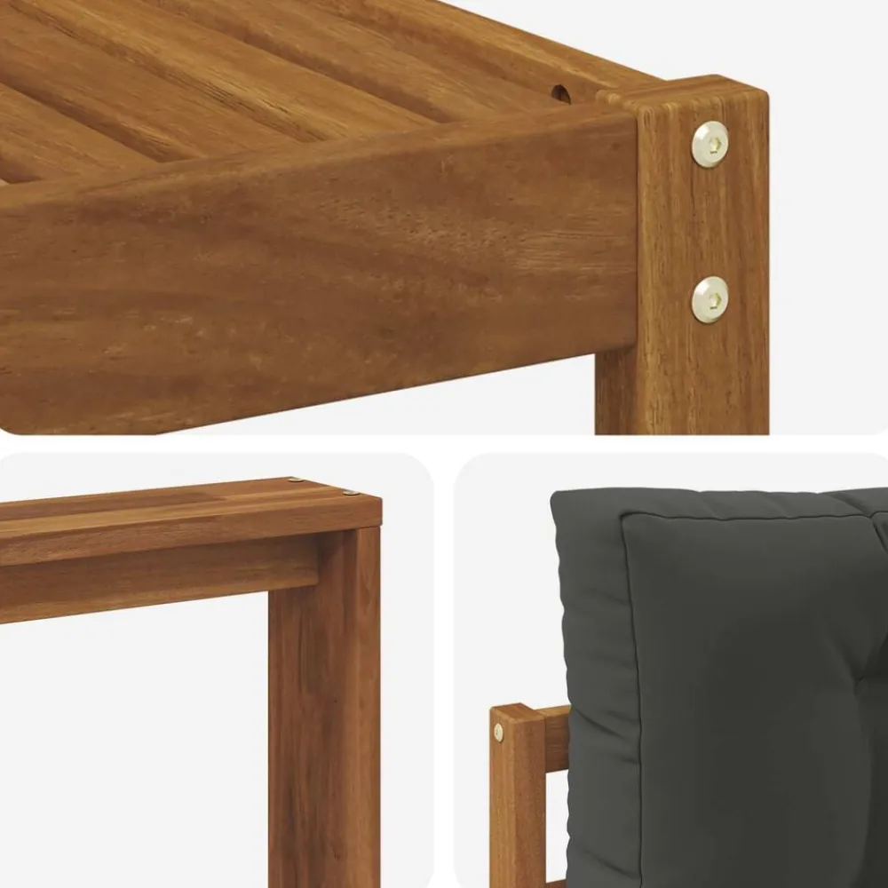 vidaXL Conjunto de sofás de exterior 8 pcs Natural y antracita New