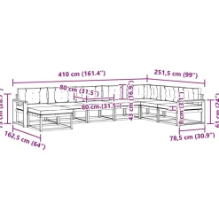 vidaXL Conjunto de sofás de exterior 8 pcs Natural y antracita New