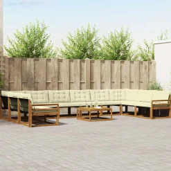 vidaXL Conjuntos De Muebles-Conjunto de sofás de exterior con cojín 11 pcs