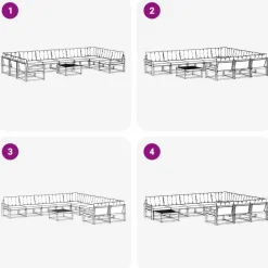vidaXL Conjuntos De Muebles-Conjunto de sofás de exterior con cojín 11 pcs