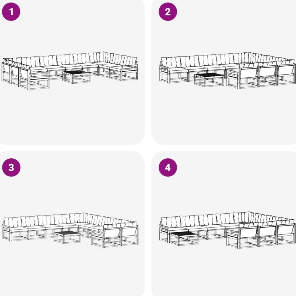 vidaXL Conjuntos De Muebles-Conjunto de sofás de exterior con cojín 11 pcs