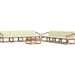 vidaXL Conjuntos De Muebles-Conjunto de sofás de exterior con cojín 9 pcs