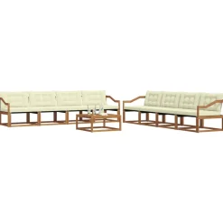vidaXL Conjuntos De Muebles-Conjunto de sofás de exterior con cojín 9 pcs