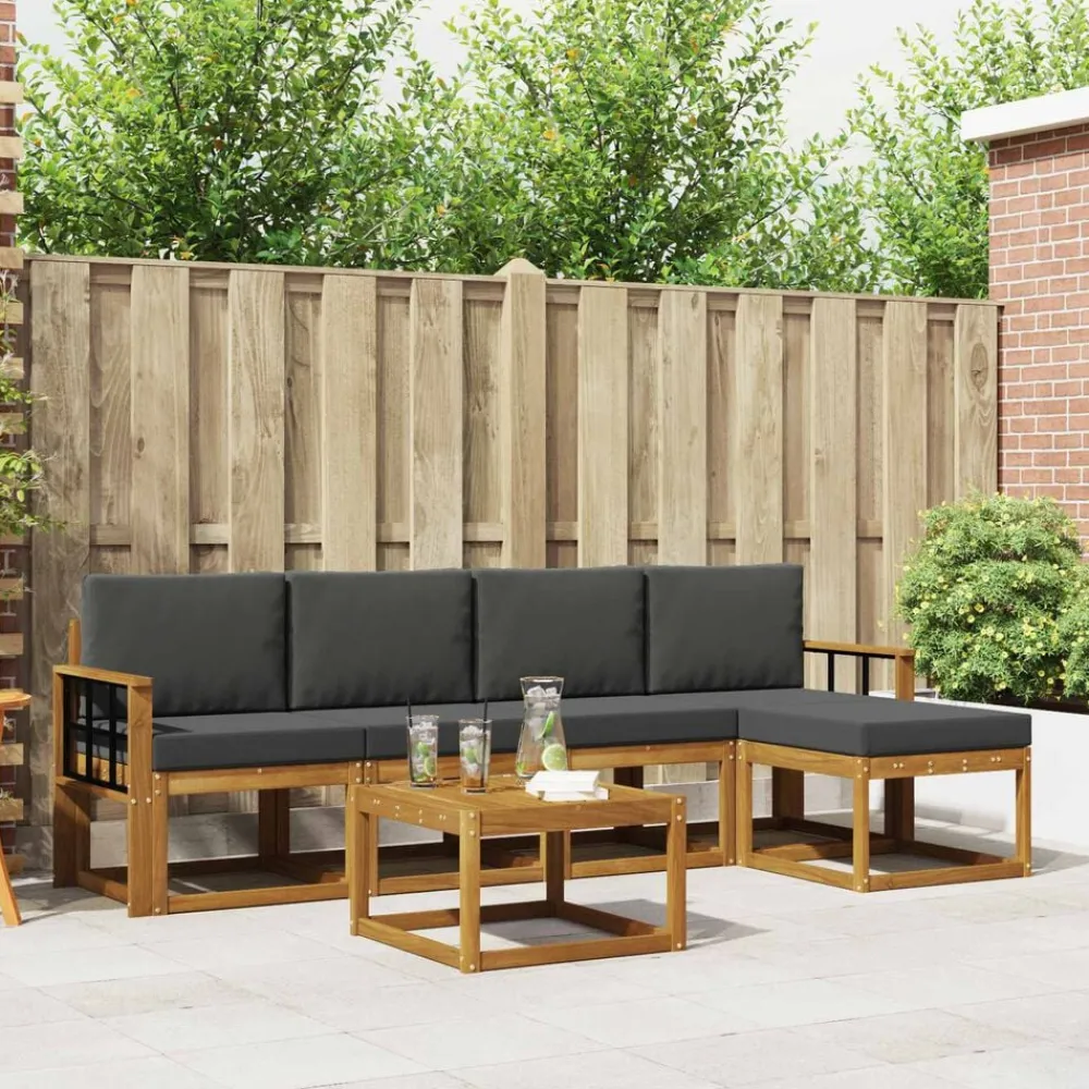 vidaXL Conjuntos De Muebles-Conjunto de sofás de exterior 6 pcs