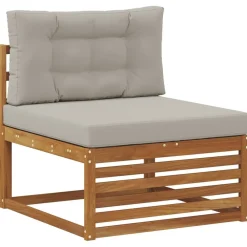 vidaXL Conjuntos De Muebles-Conjunto de sofás de exterior 7 pcs Gris Natural y Claro