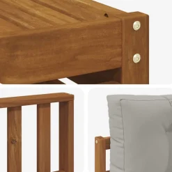 vidaXL Conjuntos De Muebles-Conjunto de sofás de exterior 7 pcs Gris Natural y Claro
