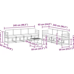 vidaXL Conjunto de sofás de exterior 9 pcs Natural y antracita Sale