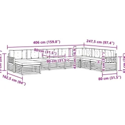 vidaXL Conjuntos De Muebles-Conjunto de sofás de exterior con cojín 8 pcs