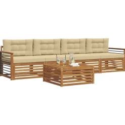 vidaXL Conjuntos De Muebles-Conjunto de sofás de exterior con cojín 5 pcs