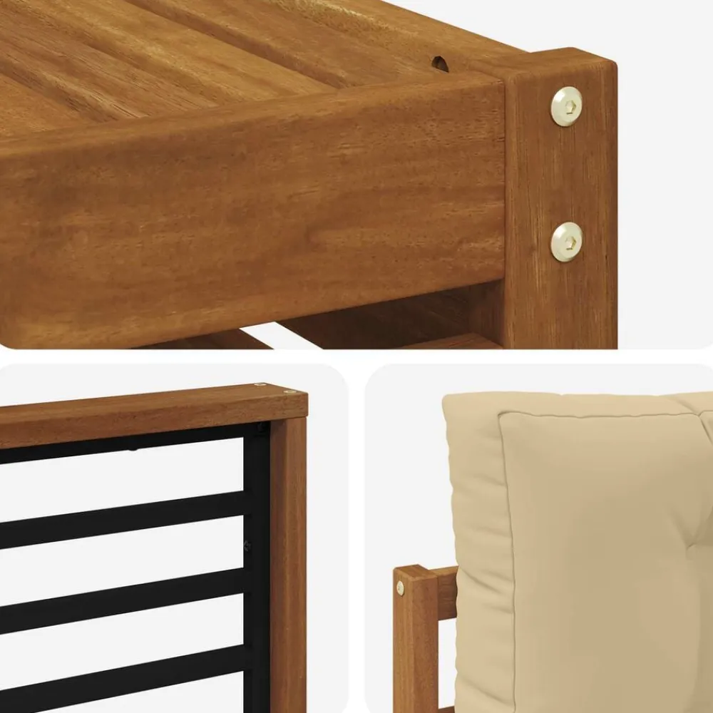 vidaXL Conjuntos De Muebles-Conjunto de sofás de exterior con cojín 5 pcs