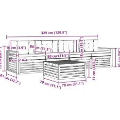 vidaXL Conjuntos De Muebles-Conjunto de sofás de exterior con cojín 5 pcs