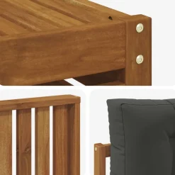 vidaXL Conjunto de sofás de exterior 10 pcs Natural y antracita Online
