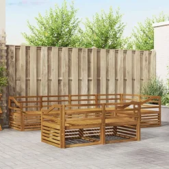 vidaXL Conjunto de sofás de exterior 7 pcs Natural Clearance