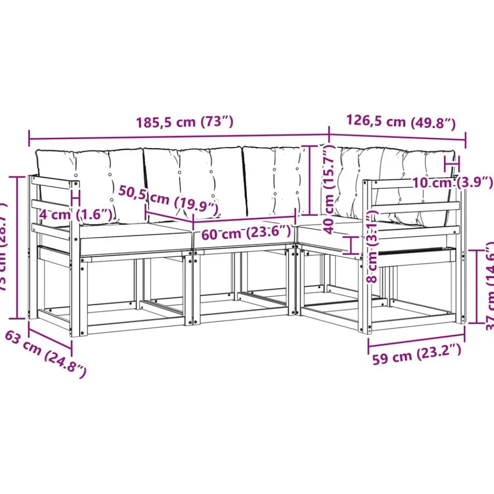 vidaXL Conjuntos De Muebles-Conjunto de sofás de exterior 4 pcs Gris Natural y Claro