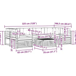 vidaXL Conjunto de sofás de exterior con cojín 7 pcs Natural y beige Discount