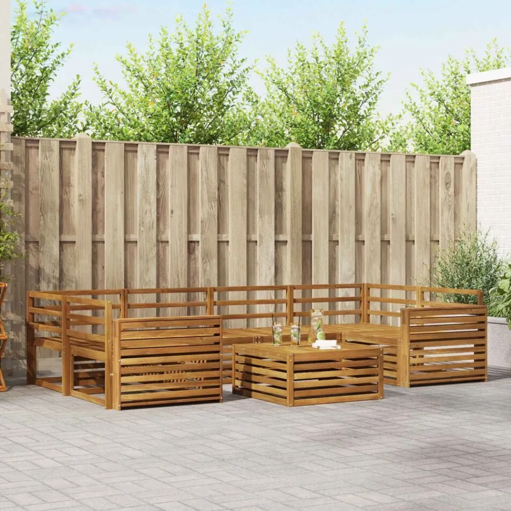 vidaXL Conjuntos De Muebles-Conjunto de sofás de exterior 7 pcs
