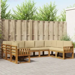 vidaXL Conjuntos De Muebles-Conjunto de sofás de exterior con cojín 9 pcs