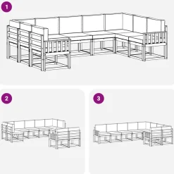 vidaXL Conjuntos De Muebles-Conjunto de sofás de exterior con cojín 9 pcs