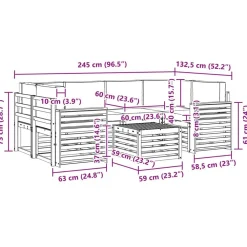 vidaXL Conjunto de sofás de exterior 7 pcs Natural y antracita Sale