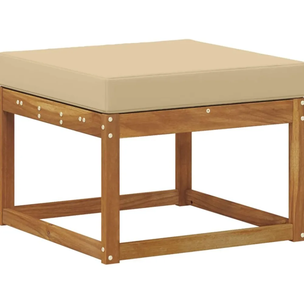 vidaXL Conjunto de sofás de exterior con cojín 6 pcs Natural y beige Sale