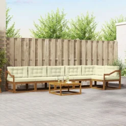 vidaXL Conjuntos De Muebles-Conjunto de sofás de exterior con cojín 7 pcs