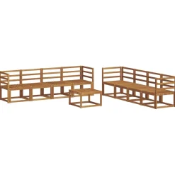 vidaXL Conjuntos De Muebles-Conjunto de sofás de exterior 9 pcs