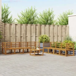 vidaXL Conjuntos De Muebles-Conjunto de sofás de exterior 9 pcs