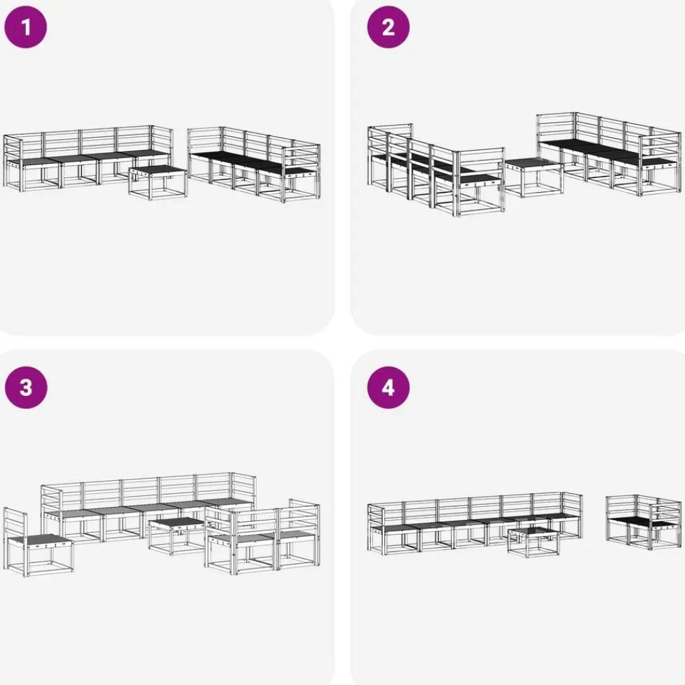 vidaXL Conjuntos De Muebles-Conjunto de sofás de exterior 9 pcs