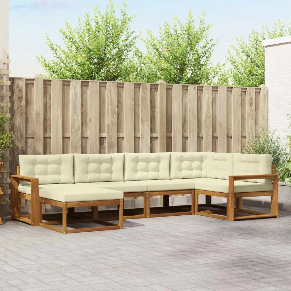 vidaXL Conjuntos De Muebles-Conjunto de sofás de exterior con cojín 6 pcs