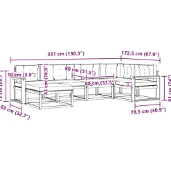 vidaXL Conjuntos De Muebles-Conjunto de sofás de exterior con cojín 6 pcs